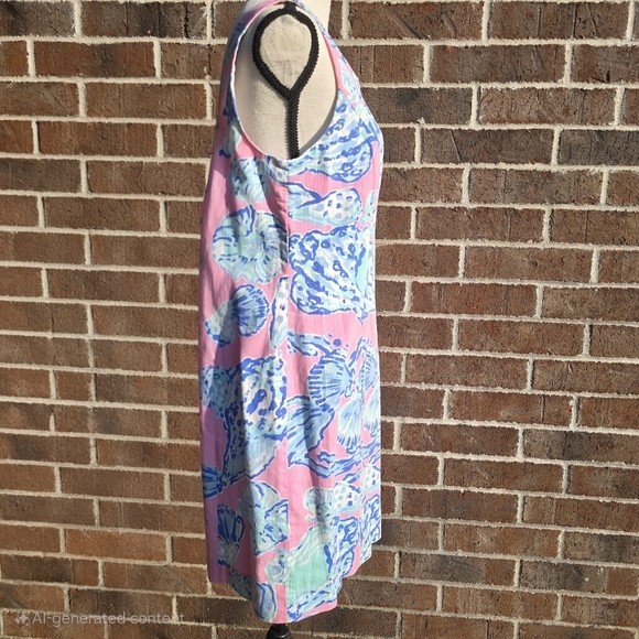 Lilly Pulitzer Cathy Pink Pout Barefoot Princess Lace Back Shift Dress - Picture 8 of 9